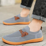 Men's Casual Contrast Color Breathable Mesh Slip-Ons Flats Shoes