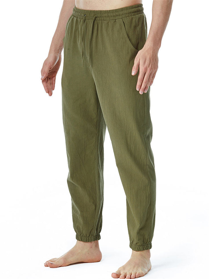 Men's Casual Solid Color Drawstring Jogging Yoga Pants