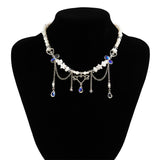 Angel Love Crystal Water Drop Tassel Necklace for Women