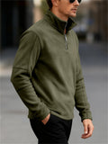 Men's Fleece Half-Zip Long Sleeve Casual Warm Autumn Winter Sweatshirts