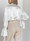 French Style Ruffled Flare Sleeve Blouses for Women