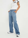 Elastic Waist Drawstring Casual Jeans for Ladies
