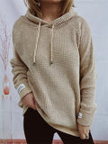 Women's Solid Color Long Sleeve Hooded Sweater