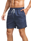 Male Relaxed Striped Swimming Board Shorts