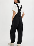 Women Casual Loose Fit Denim Cargo Overalls Baggy Jeans Jumpsuit
