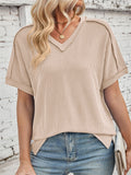Women's Solid Color Pullover Split Patchwork T-Shirts