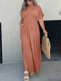 Sexy V Neck High Split Waisted Beach Dress for Women
