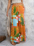 Women's Boho Holiday Style Printed Drawstring Wide Leg Pants