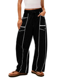Women's Loose Casual Wide Leg Drawstring Pockets Pants