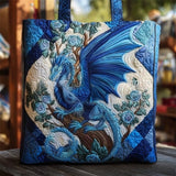 Women's Blue Dragon Floral Patetrn Tote Bag