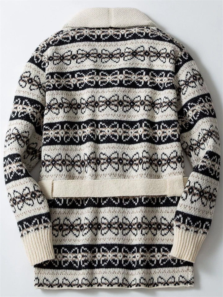 Men's Casual Autumn Jacquard Button Up Cardigan Sweaters