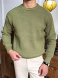 Men's Casual Simple Loose Fit Round Neck Knitted Sweaters