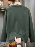 Men's Classic Plus Size Loose Fit Long Sleeve Half-Zip Sweatshirts