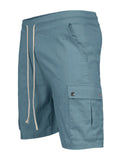 Men's Summer Casual Elastic Waist Patch Pocket Cargo Shorts