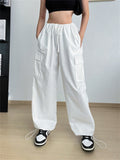 Trendy Large Size Female Ankle-tied Leisure Cargo Pants