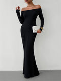 Ladies Elegant Slim Fit Sexy Off-shoulder Dresses