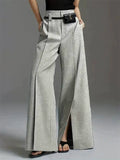 Women's Summer Chic Solid Color High Waist Split Wide Leg Pants