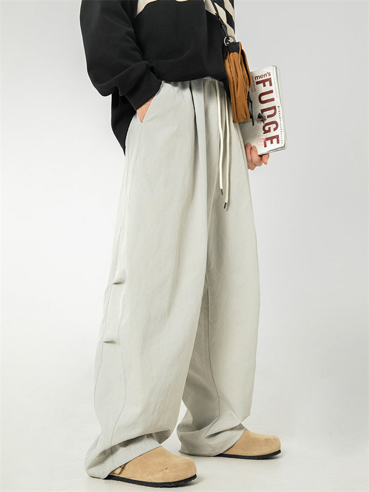 Men's Trendy Comfy Solid Color Elastic Drawstring Pants