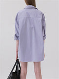 Women's Long Sleeve Turn-down Collar Basic Blouses