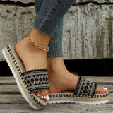 Women's Ethnic Style Thick Sole Woven Holiday Slippers