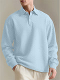 Men's Casual Texture Jacquard Long-sleeved Lapel Shirts