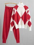 Women's Fashion Contrast Knit Sweater Sets for Spring