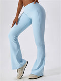 Women's Solid Color Sporty Flared Yoga Pants