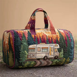 Hippie Van Forest & Sunset Print Quilted Duffle Bag