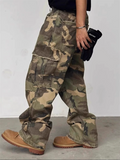 Men's Loose Streetwear‌ Camouflage Ripped Cargo Denim Pants