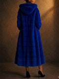 Extra Cozy Warm Faux Fur Open Front Pocket Hooded Long Coat