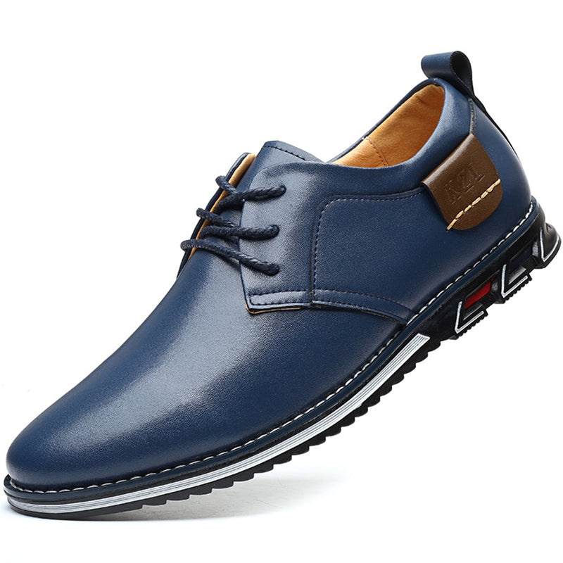 Men's Faux Leather Soft Solid Color Lace Up Flats Shoes