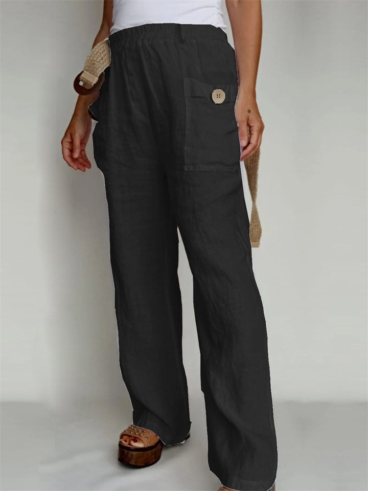 Ladies Summer Pure Color Daily Wear Comfy Trousers