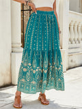 Women's Boho Holiday Style Print High Waist A-Line Beach Skirt