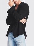 Simple Fashionable Plus Size Black Shirt for Male