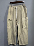Men's Casual Loose Fit Cargo Pants with Side Flap Pockets‌