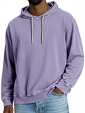 Men's Casual Solid Color Distressed Long Sleeved Hoodie