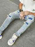 Men's Fashion Streetwear Skinny Ripped Jeans