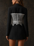 Women's Trendy Sexy Lace Patchwork Corset Bodycon Blazer