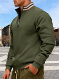 Men's Half-Zip Stand Collar Sweatshirts Warm Casual Outdoor Sports Top
