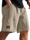 Men's Casual Comfy Summer Solid Color Jacquard Drawstring Shorts