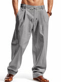 Men's Casual Linen Drawstring Beach Pants