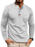 Men's Solid Color Long Sleeve Round Neck Shirts