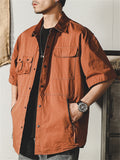 Men's Cool Multi Pockets Button Up Cargo Shirts