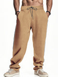 Men's Casual Corduroy Contrast Color Stripe Straight Pants