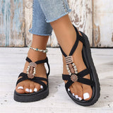 Ladies Trendy Ethnic Style Metal Beads Trim Sandals