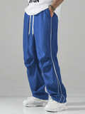 Men's High Street Retro Solid Color Sports Straight Trousers