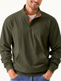 Men's Corduroy Contrast Color Stand Collar Pockets Shirt