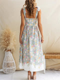 Women's Trendy Holiday Style Floral Print Strap Dress