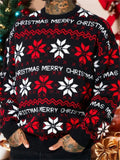 Men's Autumn Merry Christmas Jacquard Dropped Shoulder Sweaters