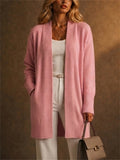 Women Loose Fit Soft Open Front Knit Cardigan with Pockets